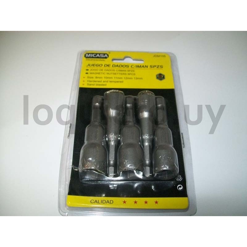 Puntas tipo dado 6mm x 5u.    .