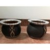 Mate cerámica cuero sintético .