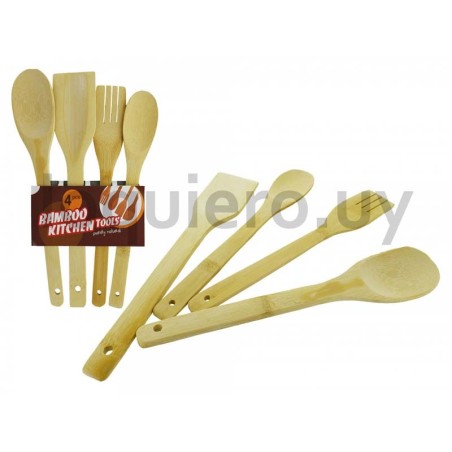 Set de menage madera 4 piezas .