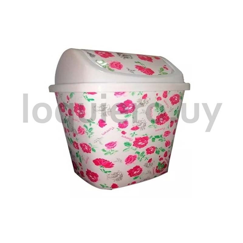 Papelera con flores           .