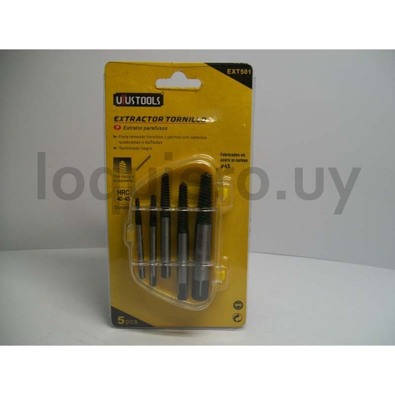 Extractor tornillos 5 piezas  .