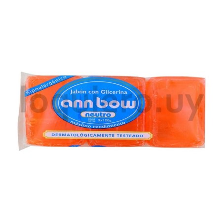 Jabón glicerina Annbow 3x120g .