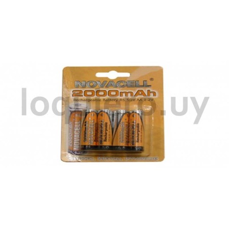 Pila AA recargable x 4 unid.  .