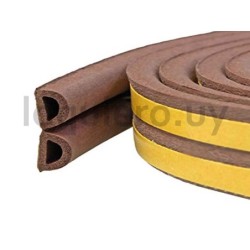 Burlete PVC marrón tipo D x m..