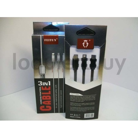 Cable usb 3en1 Micro/IOS/Ty-C .