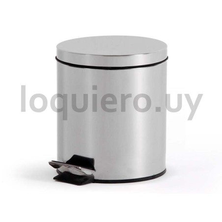 Papelera con pedal, acero inox.