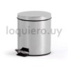 Papelera con pedal, acero inox.