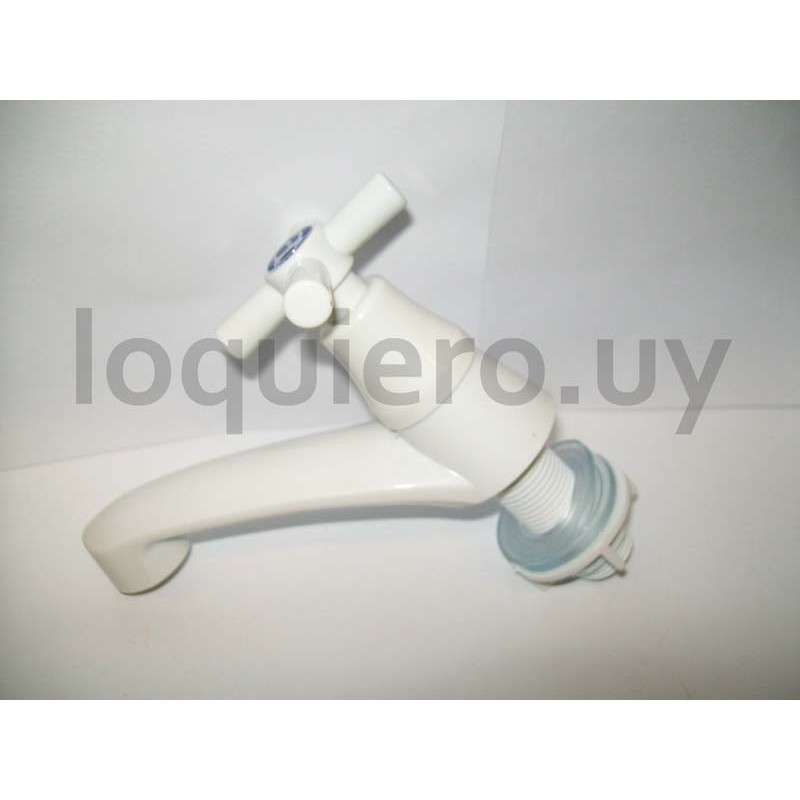 Canilla lavatorio plast.blanco.