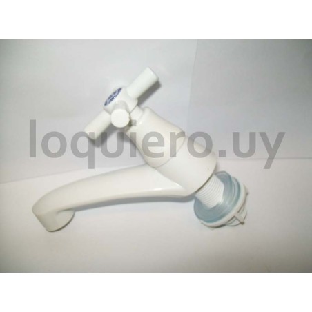 Canilla lavatorio plast.blanco.