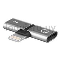 Adaptador iphone audio y carga.