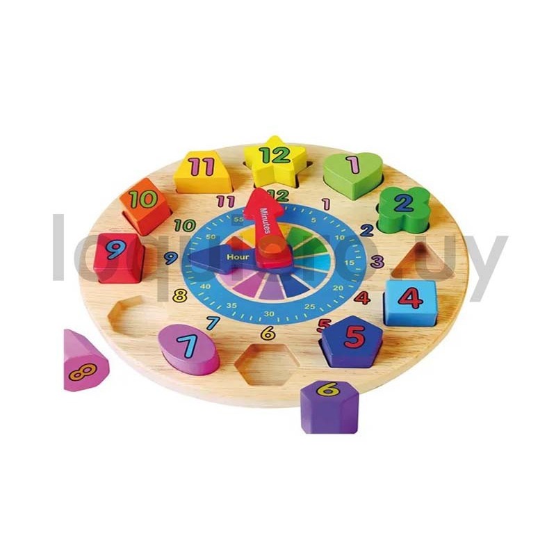 Reloj con encastre en madera  .