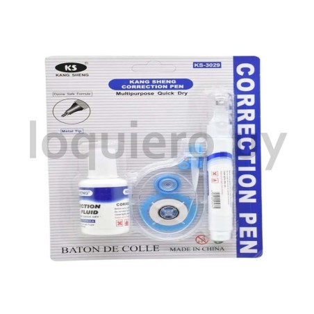 Cinta + lapiz corrector       .