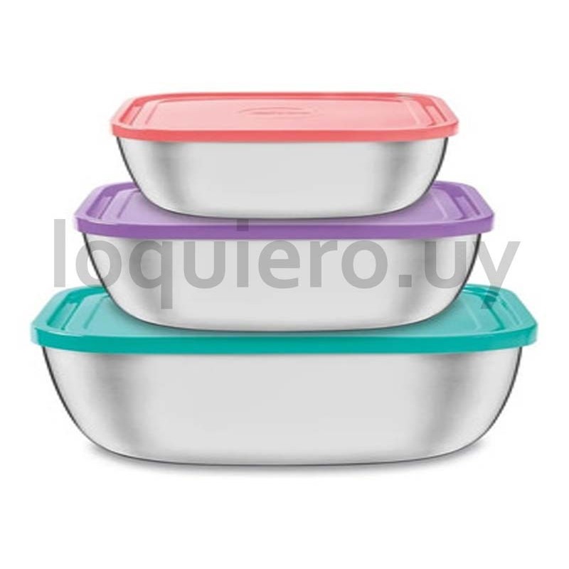 Juego recipientes x 3 plástico.
