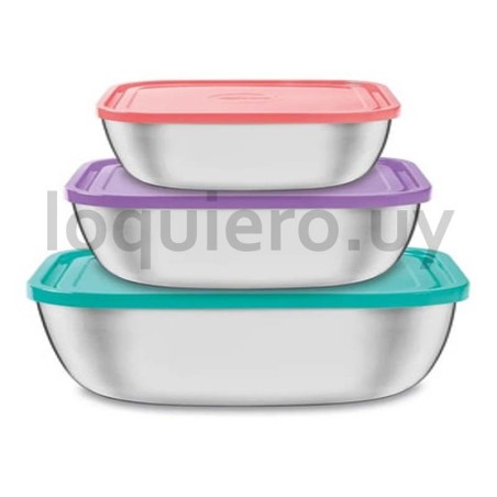 Juego recipientes x 3 plástico.
