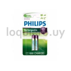 Pack x 2 pilas AAA Philips    .
