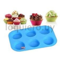 Molde cupcake x 6 silicona    .