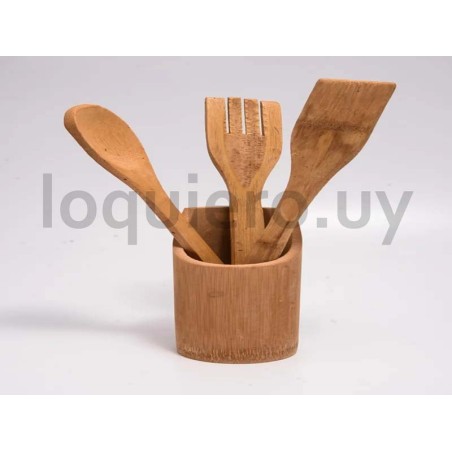 Set utensillos madera         .