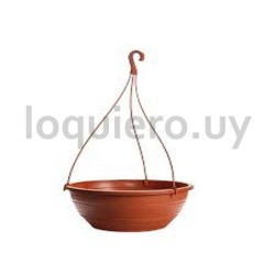 Maceta de colgar c/plato 20x13.