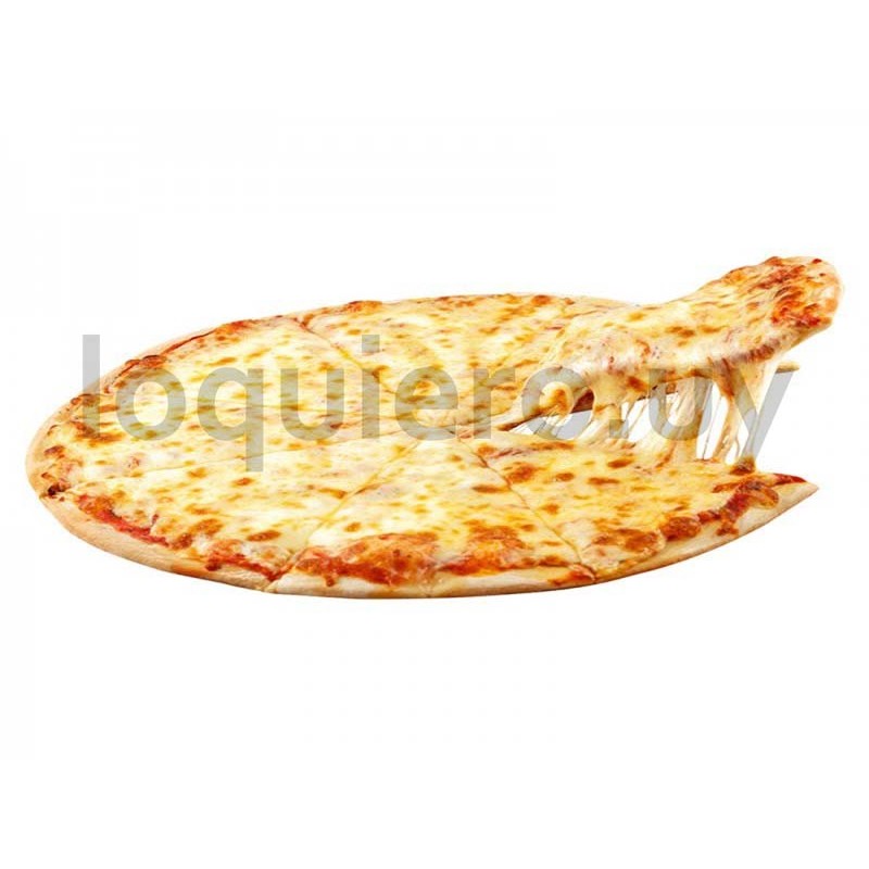 Pizza redonda con muzarella   .
