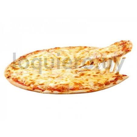 Pizza redonda con muzarella   .