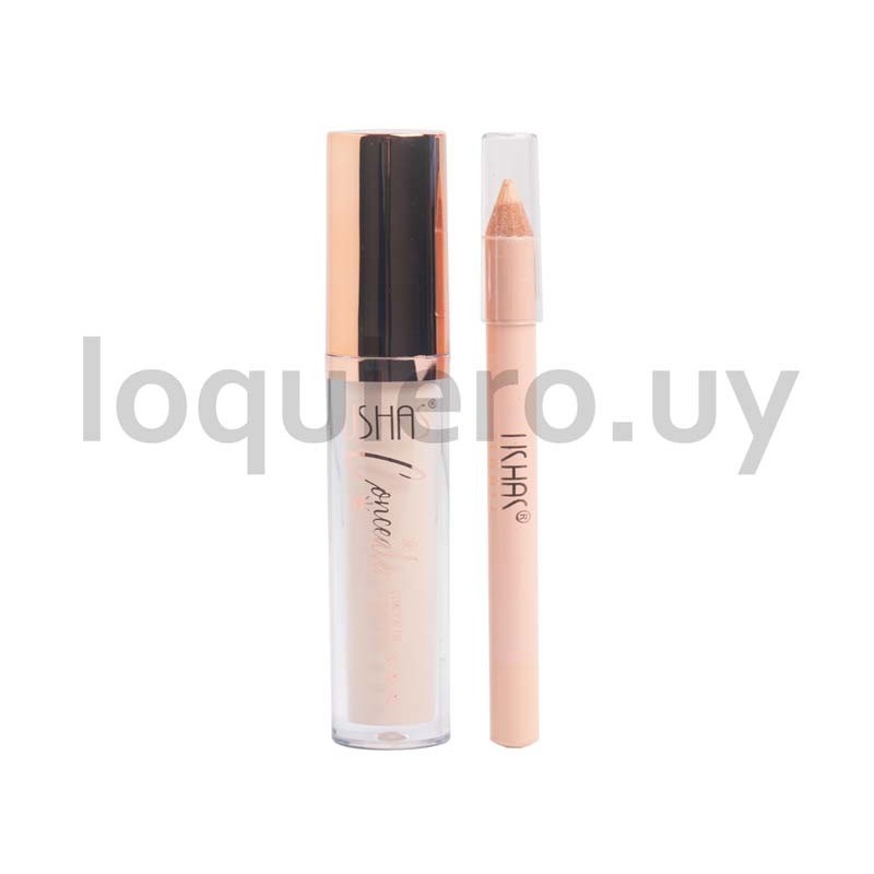 Corrector líquido + lápiz     .