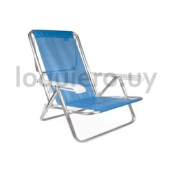 Silla reposera 8 pos. aluminio.