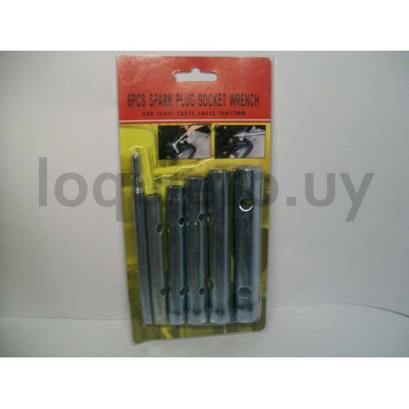 Juego llave bujías 6 piezas   .