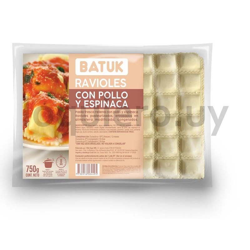 Ravioles pollo/esp. 750g Batuk.
