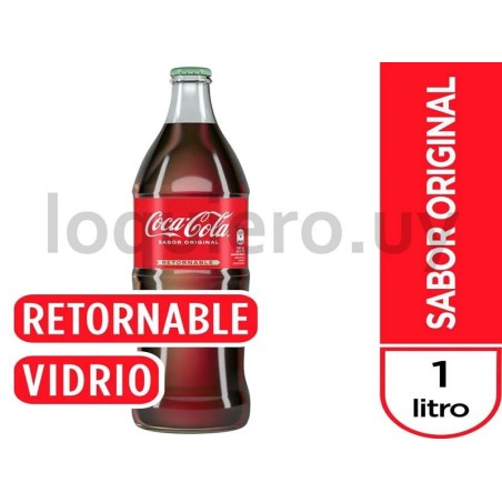 Coca Cola 1L + envase vidrio  .