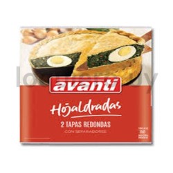 Masa Avanti redonda hojaldrada.