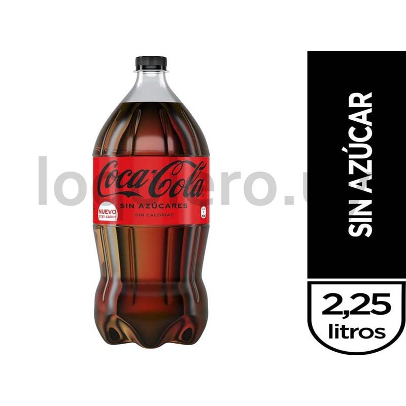 Coca Cola 2.25l sin azúcar    .
