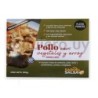Plato pollo vegetales y arroz .