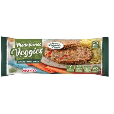 Medallón lentejas y arroz 200g.