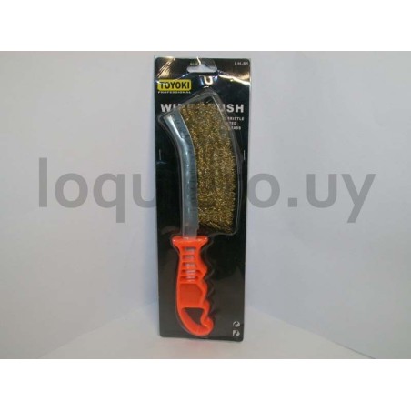 Cepillo bronce mango naranja  .