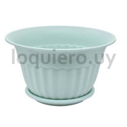 Maceta con plato colores      .