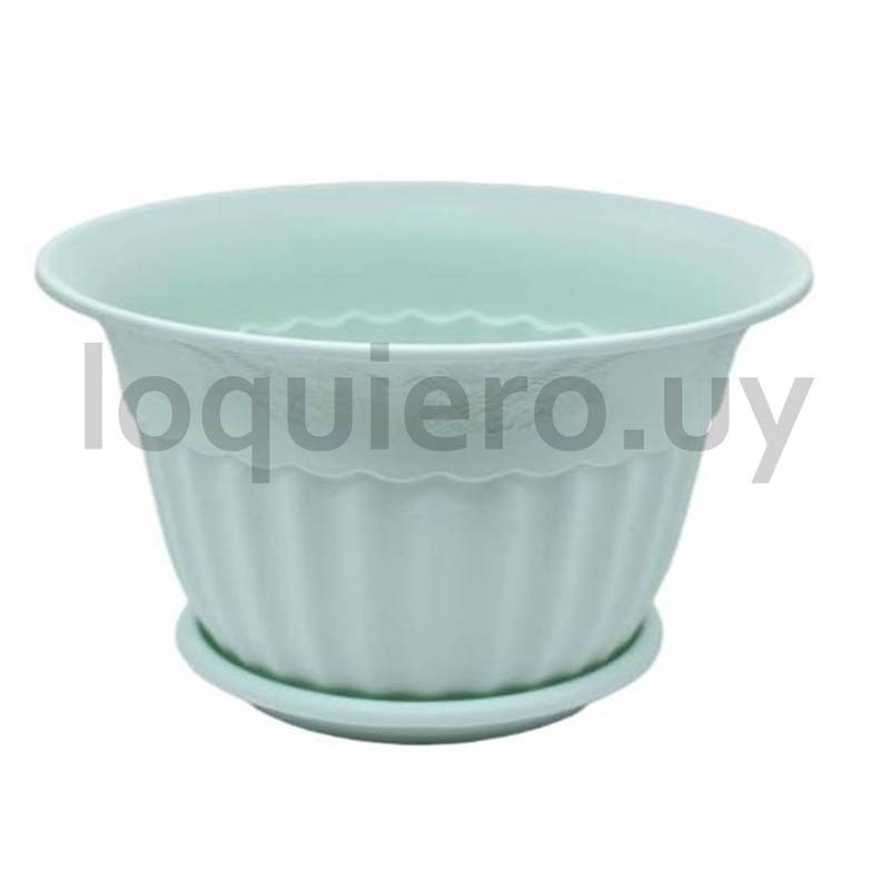 Maceta con plato colores      .