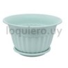 Maceta con plato colores      .