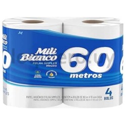 Papel Higiénico Mili 4 x 60m  .