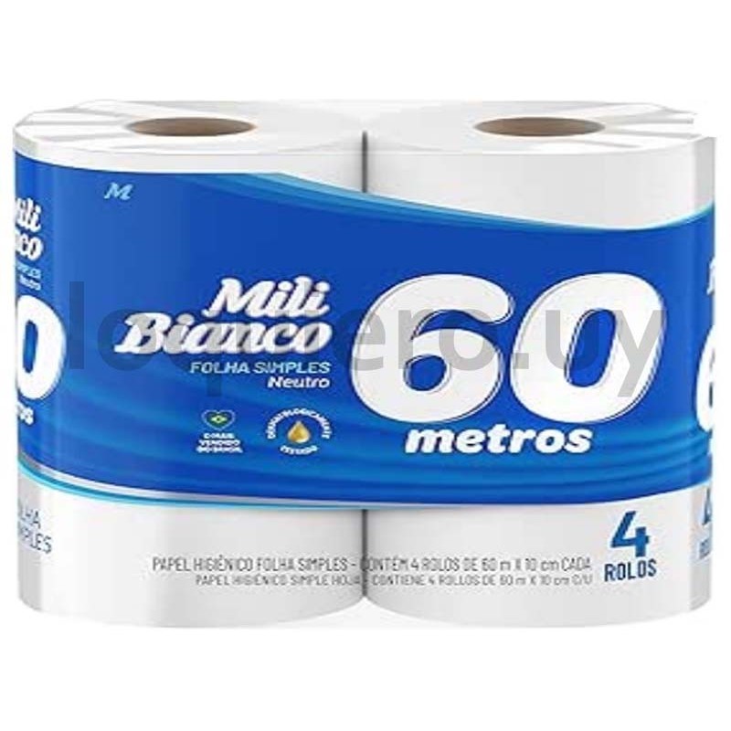 Papel Higiénico Mili 4 x 60m  .