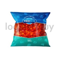 Morrón rojo en cubos 500g     .