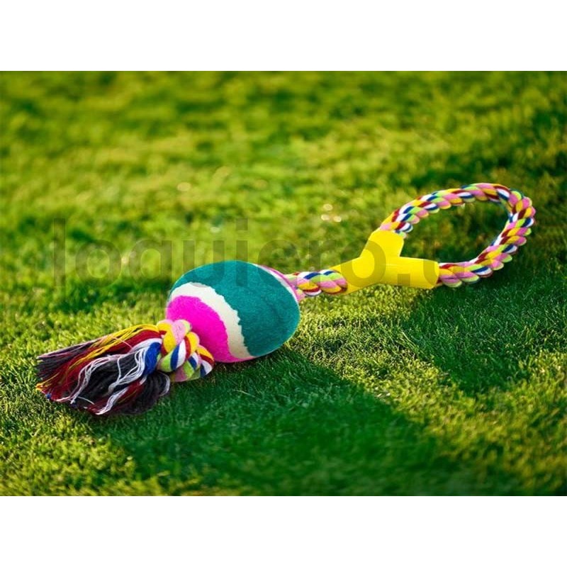 Pelota con cuerda trenzada    .