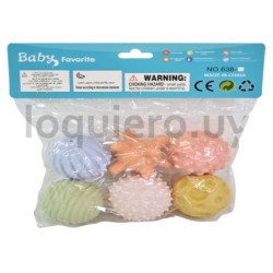 Pelota bebé  x6 sensorial     .