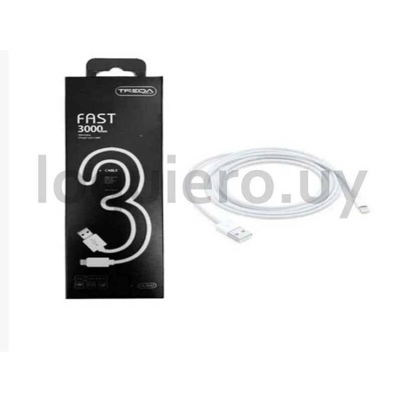 Cable Iphone lightning 3m Treq.