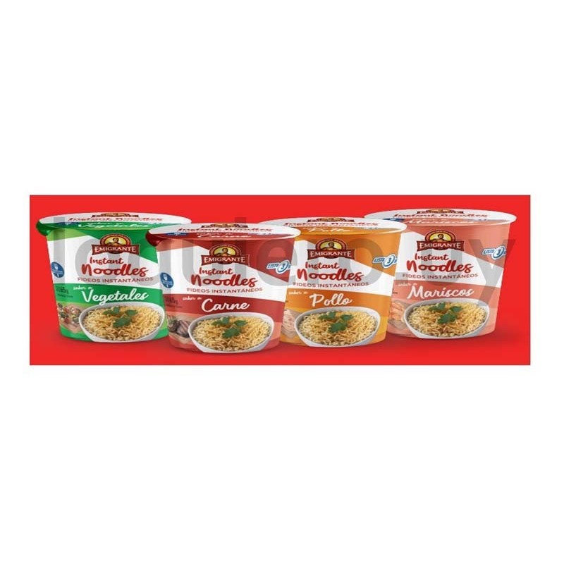Fideos instantáneos vegetales .