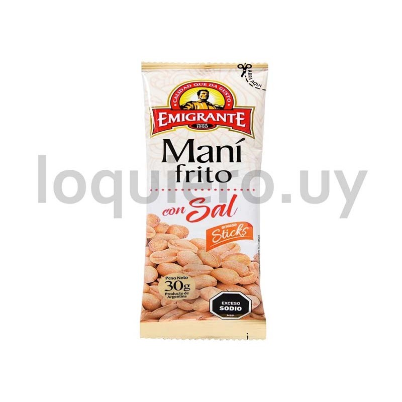 Maní frito c/sal 30g. Emigran .