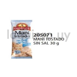 Maní tostado s/sal 30g Emigran.