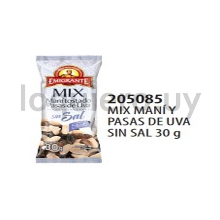Mix maní y pasas s/sal 30g Emi.