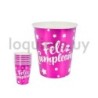 Vaso Feliz Cumpleaños x10u.   .