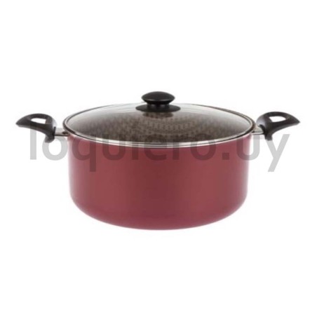 Olla alta 26cm tapa cristal   .